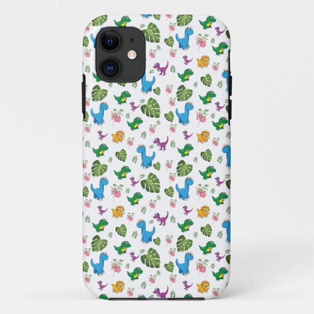 Funny Dinosaur, leaves Case-Mate iPhone Case (Back)