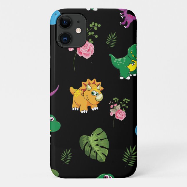 Funny Dinosaur, leaves Case-Mate iPhone Case (Back)
