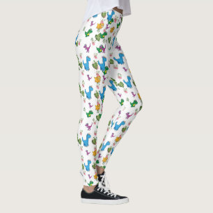 Funny Dinosaur leaves Leggings