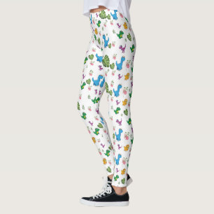 Funny Dinosaur leaves Leggings