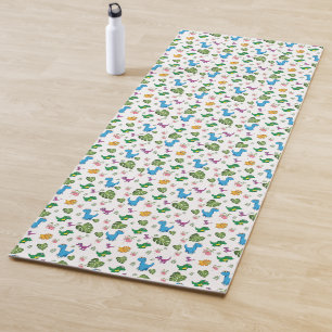 Funny Dinosaur, leaves Yoga Mat