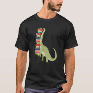 Funny Dinosaur Librarian Reading T Shirt