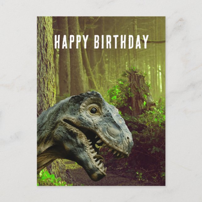 Funny Dinosaur Old Age Birthday Postcard (Front)