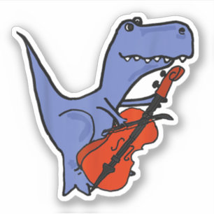 Funny Dinosaur Playing Cello