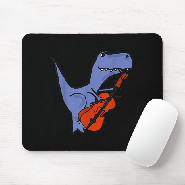 Funny Dinosaur Playing Cello Mouse Pad (With Mouse)