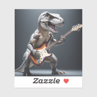 Funny Dinosaur Playing Guitar Art