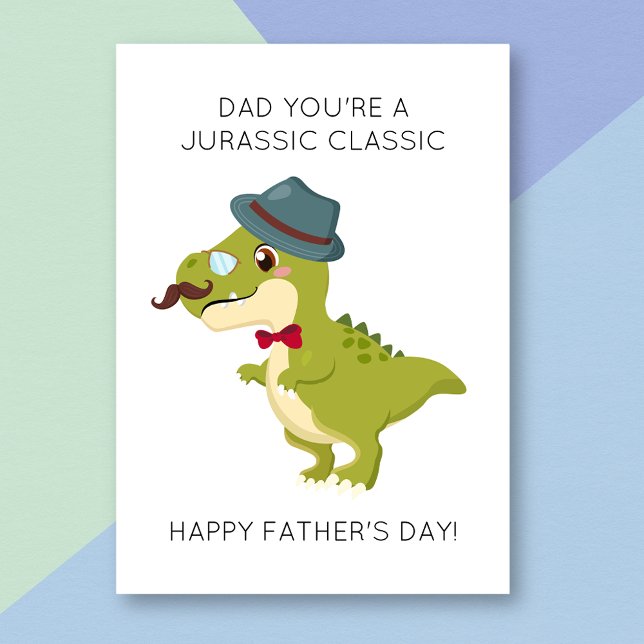 Funny Dinosaur Pun Father's Day Card (Creator Uploaded)