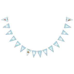 Funny Dinosaur racing car boy kids Birthday party Bunting