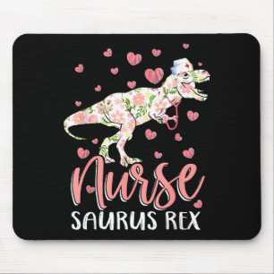 Funny dinosaur scrub nurse life rn nursing lpn mouse pad