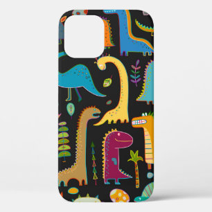 Funny dinosaur seamless pattern iPhone 12 case