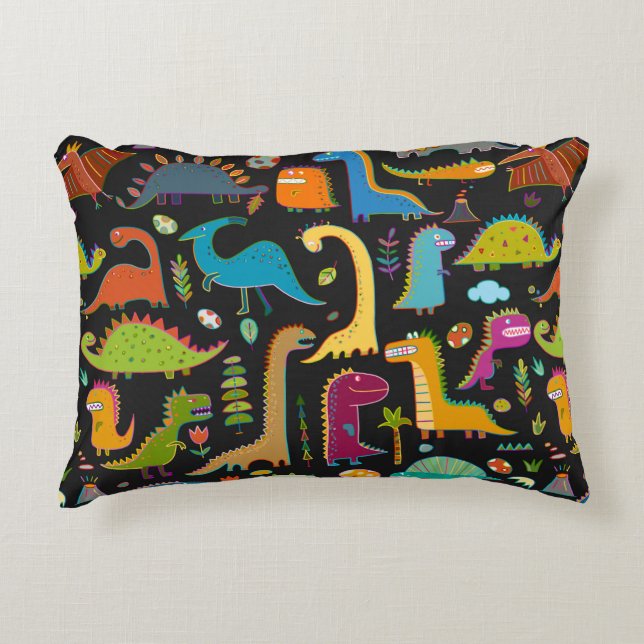 Funny dinosaur seamless pattern decorative cushion (Front)