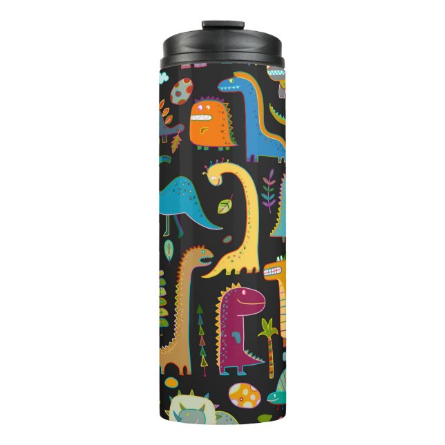 Funny dinosaur seamless pattern thermal tumbler (Front)
