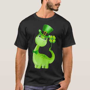Funny Dinosaur Shamrock Clover St Patricks Day  T-Shirt