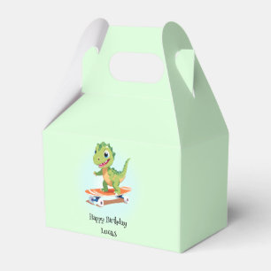 Funny dinosaur Skateboard Birthday party boys Favour Box
