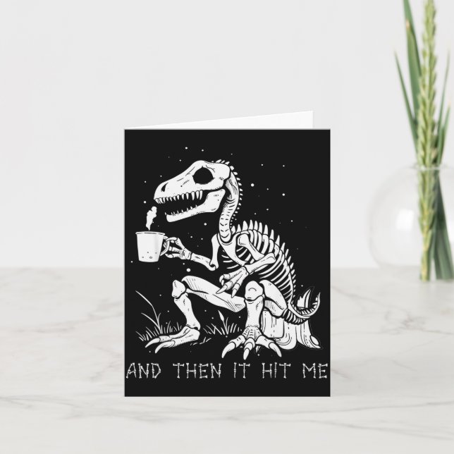Funny Dinosaur Skeleton Costume Goth Men Women Hal Card (Front)