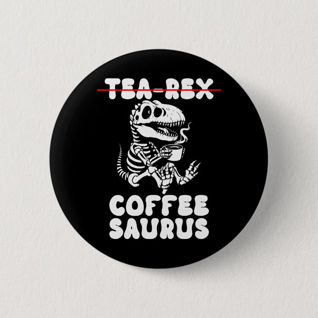 Funny Dinosaur Skeleton Costume Goth Tea-Rex 6 Cm Round Badge (Front)