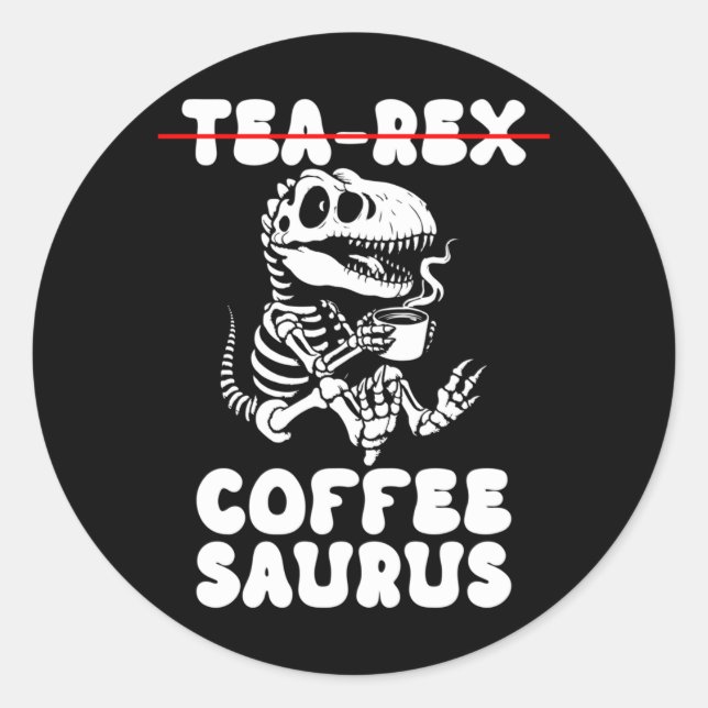 Funny Dinosaur Skeleton Costume Goth Tea-Rex Classic Round Sticker (Front)