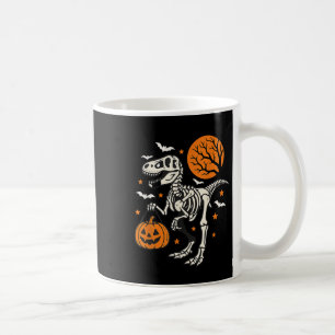 Funny Dinosaur Skeleton Halloween Pumpkin Trick Or Coffee Mug