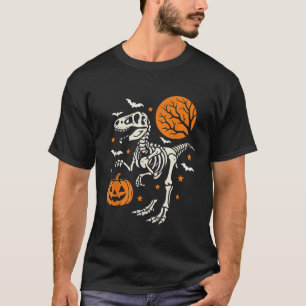 Funny Dinosaur Skeleton Halloween Pumpkin Trick Or T-Shirt