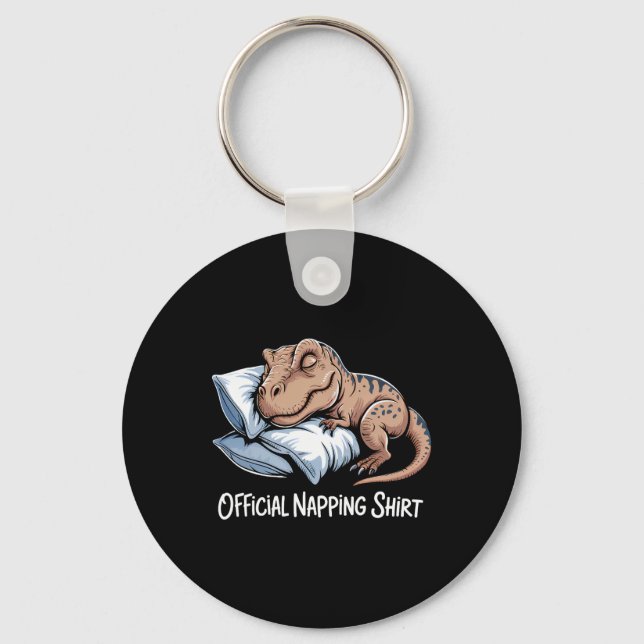 Funny Dinosaur Sleeping Dinosaur Lover Official Na Key Ring (Front)