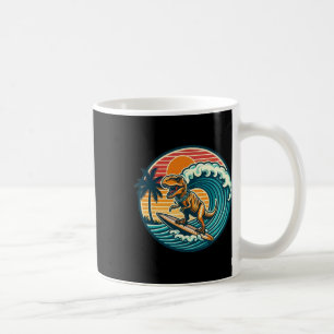 Funny Dinosaur Surfboard Beach Summer Surfing Trex Coffee Mug