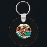 Funny Dinosaur Surfboard Beach Summer Surfing Trex Key Ring<br><div class="desc">Funny Dinosaur Surfboard Beach Summer Surfing Trex Hawaiian</div>