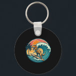 Funny Dinosaur Surfboard Beach Summer Surfing Trex Key Ring<br><div class="desc">Funny Dinosaur Surfboard Beach Summer Surfing Trex Hawaiian Men Women Kids</div>