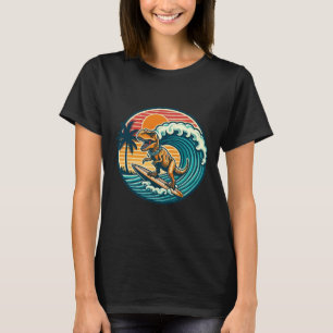 Funny Dinosaur Surfboard Beach Summer Surfing Trex T-Shirt