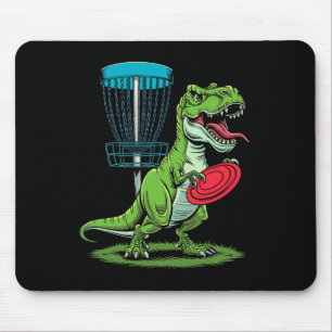 Funny Dinosaur T-rex Disc Golf Player Sket Golfer  Mouse Pad
