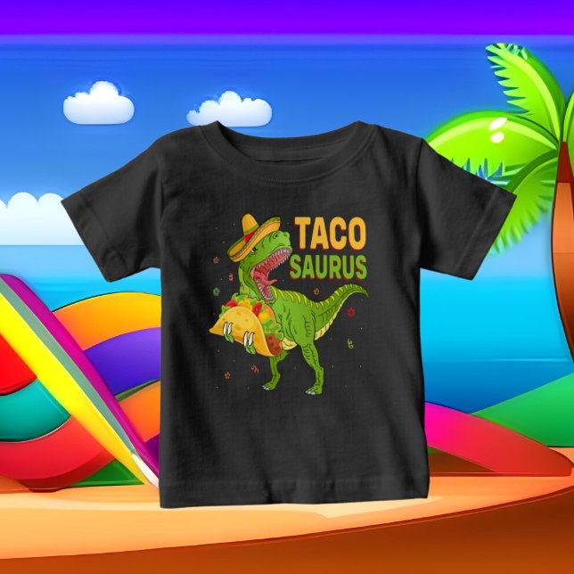 funny dinosaur taco word art baby T-Shirt (Creator Uploaded)