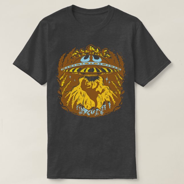 Funny Dinosaur  Tee Retro Vintage  Abduction (Design Front)