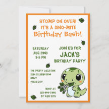 Funny Dinosaur Theme Toddler Boy's Birthday