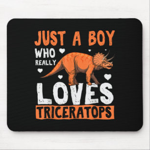 Funny Dinosaur Triceratops Apparel For Boys Mouse Pad