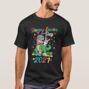 Funny Dinosaur Unicorn Easter Day Bunny Egg Outfit T-Shirt