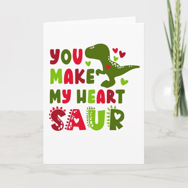 Funny Dinosaur Valentines Day Card (Front)