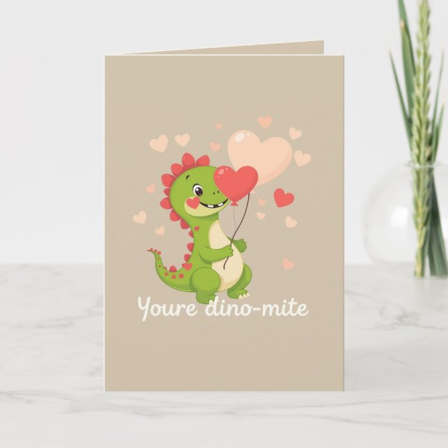 Funny Dinosaur Valentines Day  Holiday Card (Front)