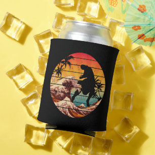 FUNNY DINOSAUR WAVE OF KANAGAWA VINTAGE CAN COOLER