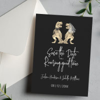 Funny Dinosaur Wedding Black and White