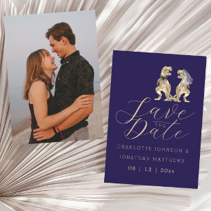 Funny Dinosaur Wedding Photo Save The Date