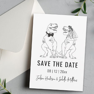 Funny Dinosaur Wedding Save The Date