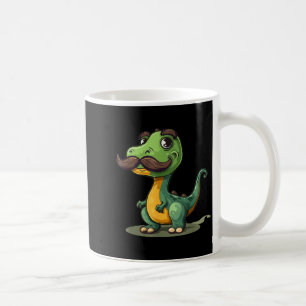 Funny Dinosaur With Mustache Beard For Adults And  Coffee Mug