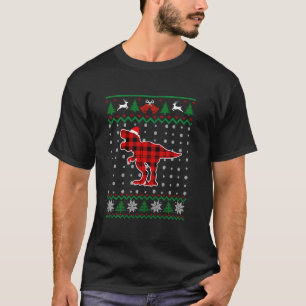Funny Dinosaur Xmas T Rex Santa Hat Christmas Buff T-Shirt
