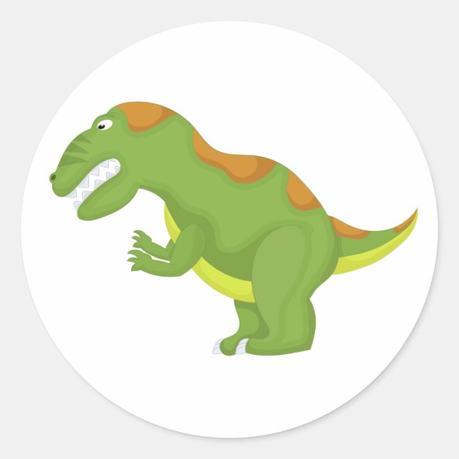 funny dinosaurs classic round sticker (Front)
