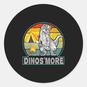Funny Dinosmore Camping Dinosaur Camp Smore Dino C Classic Round Sticker