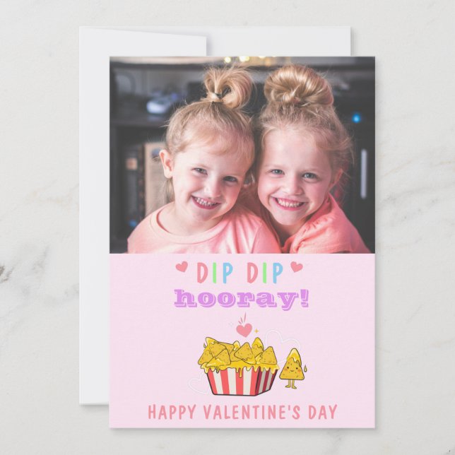 funny Dip Candy Fun Valentine kids photo Holiday Card (Front)
