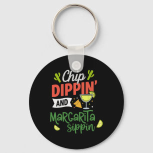 Funny Dippin' And Margarita Sippin' Cinco De Mayo Key Ring