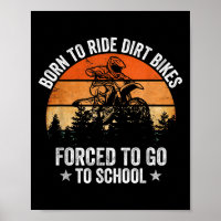 Funny Dirt Bike Art For Boys Girls Motocross Dirt