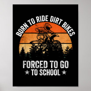 Funny Dirt Bike Art For Boys Girls Motocross Dirt Poster