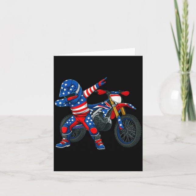 Funny Dirt Bike Art Rider Motocross Motorcycle Dir Card (Front)