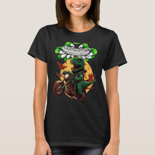 Funny Dirt Bike For Men Boys Kids Dinosaur Motorcy T-Shirt